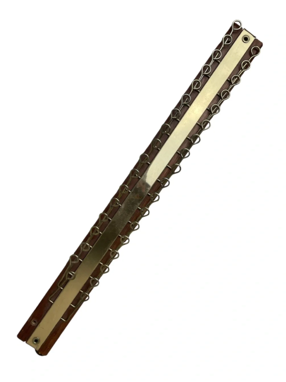 Vintage Wood Gold Mounted Tie Rack Organizer